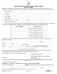 Form MDJ-004 Application for Party Access to Mdec Cases - Maryland