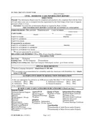 Document preview: Form CC-DCM-001 Civil - Domestic Case Information Report - Maryland
