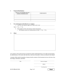 Form CC-CV-076 Final Report of Receiver or Assignee - Maryland, Page 3