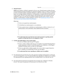 Form CC-DR-116 Marital Settlement Agreement - Maryland, Page 2