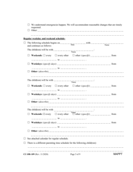 Form CC-DR-109 Maryland Parenting Plan Tool - Maryland, Page 5