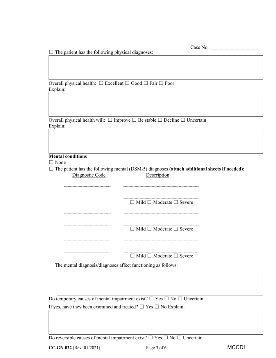 Form CC-GN-022 Medical Certificate - Cessation of Disability - Maryland, Page 3