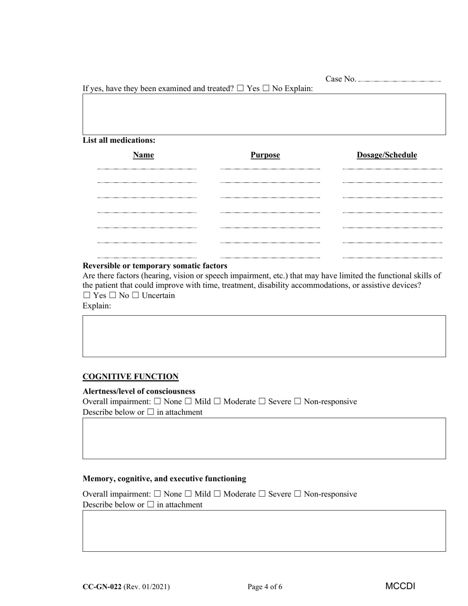 Form CC-GN-022 Medical Certificate - Cessation of Disability - Maryland, Page 4