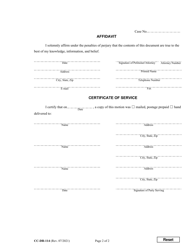 Form CC-DR-114 Motion for Waiver of Publication (Name Change - Minor) - Maryland, Page 2