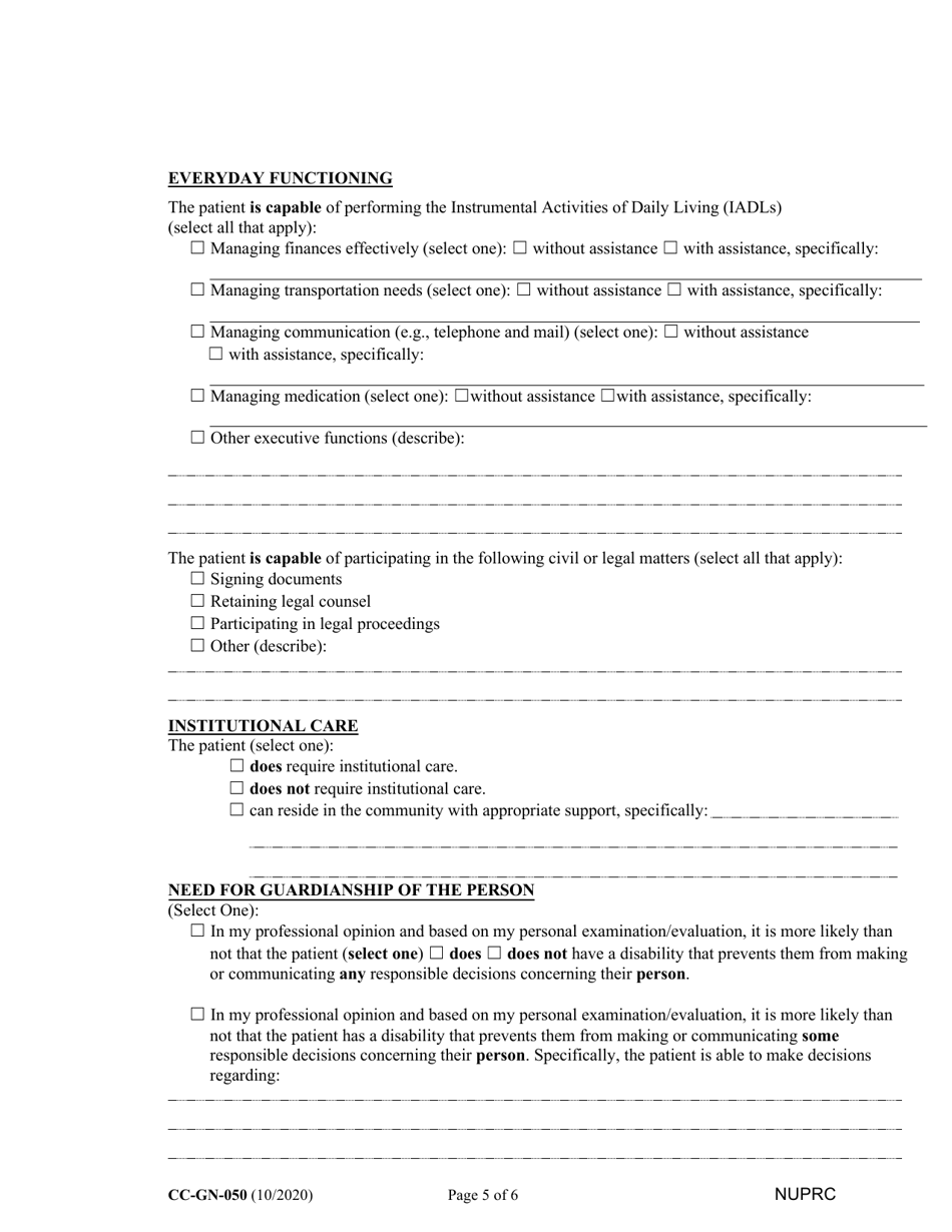 Form CC-GN-050 Nurse Practitioners Certificate - Maryland, Page 5