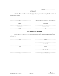 Form CC-DR-115 Objection to Petition for Change of Name - Maryland, Page 2