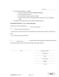 Form CC-DR-062 Petition for Change of Name (Minor) - Maryland, Page 3