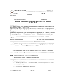 Document preview: Form CC-GN-002 Petition for Guardianship of Alleged Disabled Person - Maryland