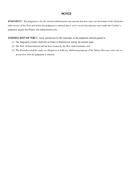 Form DC-CV-062 Request for Judgment - Garnishment - Maryland, Page 2