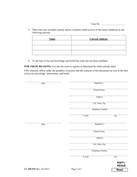 Form CC-DR-079 Request to Register an Out-of-State Child Custody Order - Maryland, Page 2
