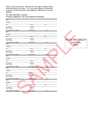 Form DC-CR-045 Uniform Criminal Citation - Sample - Maryland, Page 2
