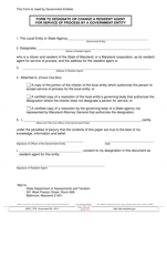 Document preview: Form to Designate or Change a Resident Agent for Service of Process by a Government Entity - Maryland