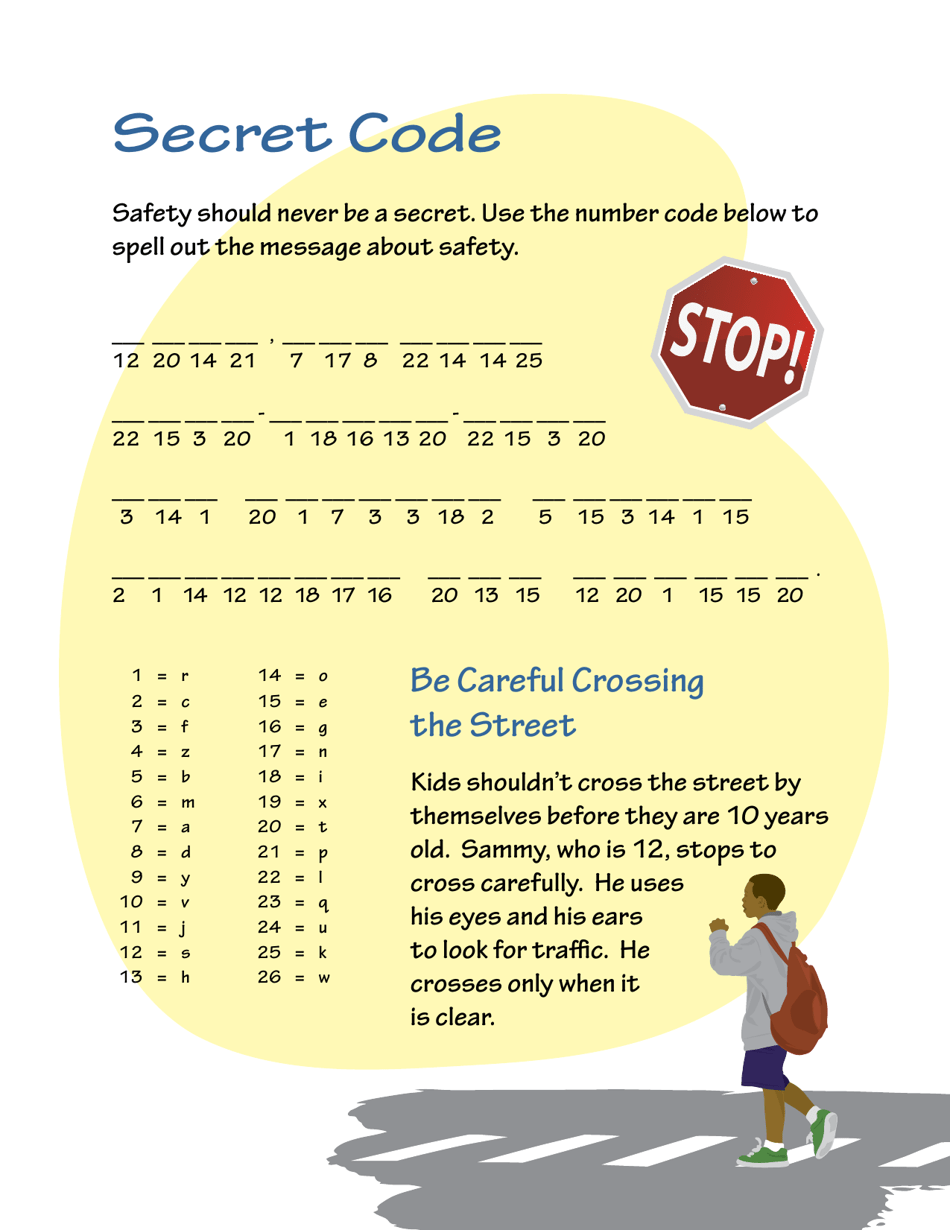 Secret Code - Safe Routes to School - Maryland, Page 1