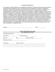 WCC Form VR-8 Rehabilitation Service Practitioner Registration Application - Maryland, Page 5