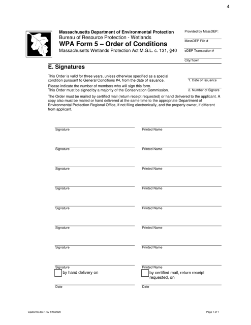 WPA Form 5 Printable Pdf
