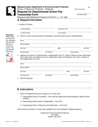 Request for Departmental Action Fee Transmittal Form - Massachusetts