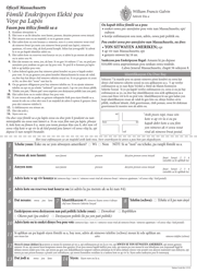 &quot;Mail-In Voter Registration Form&quot; - Massachusetts (Haitian Creole)