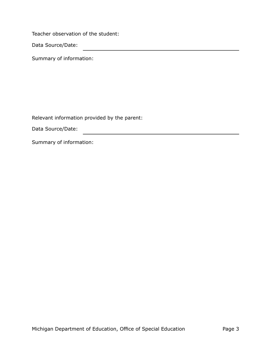 Manifestation Determination Review (Mdr) - Michigan, Page 3