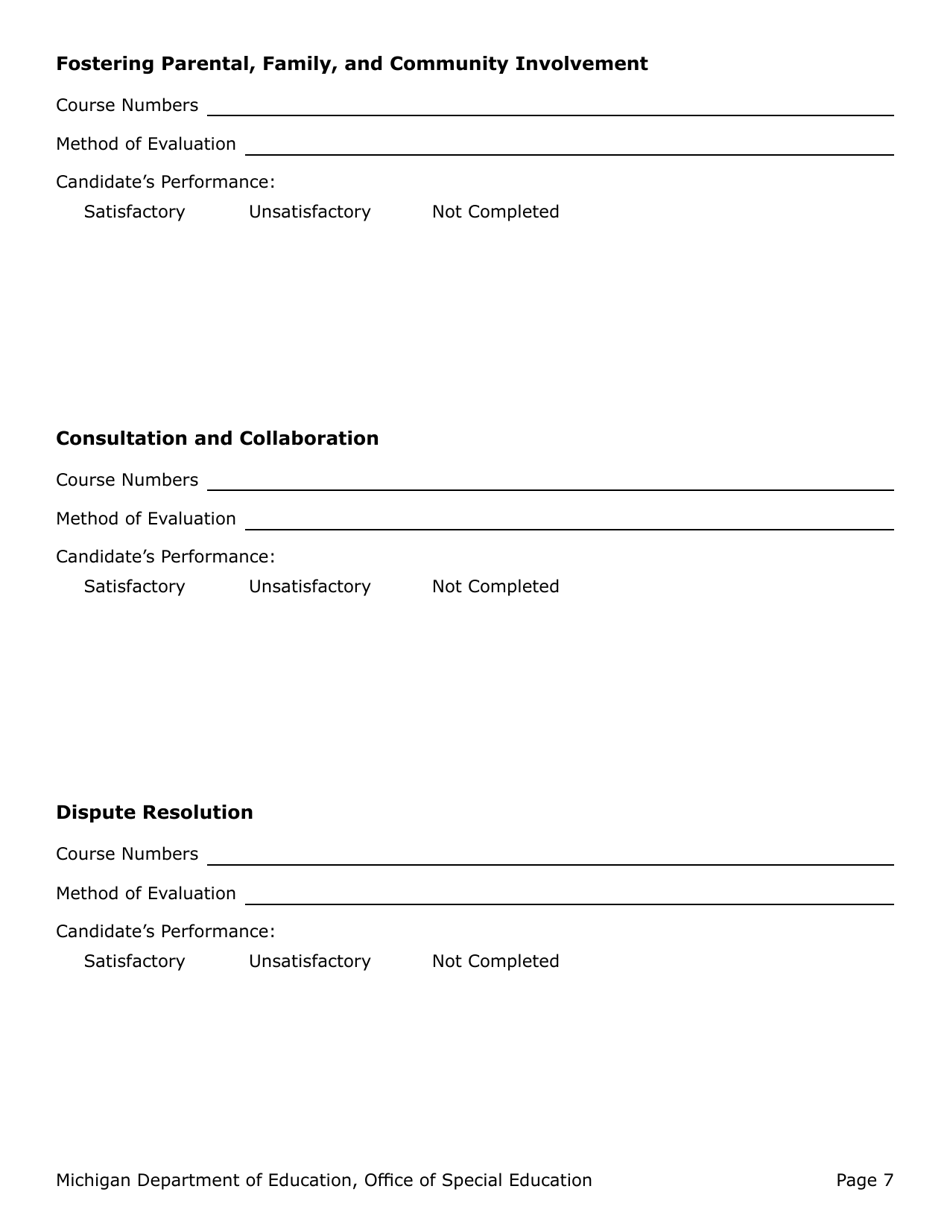 Competency-Based Director of Special Education Evaluation Form - Michigan, Page 7
