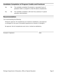 Competency-Based Director of Special Education Evaluation Form - Michigan, Page 9