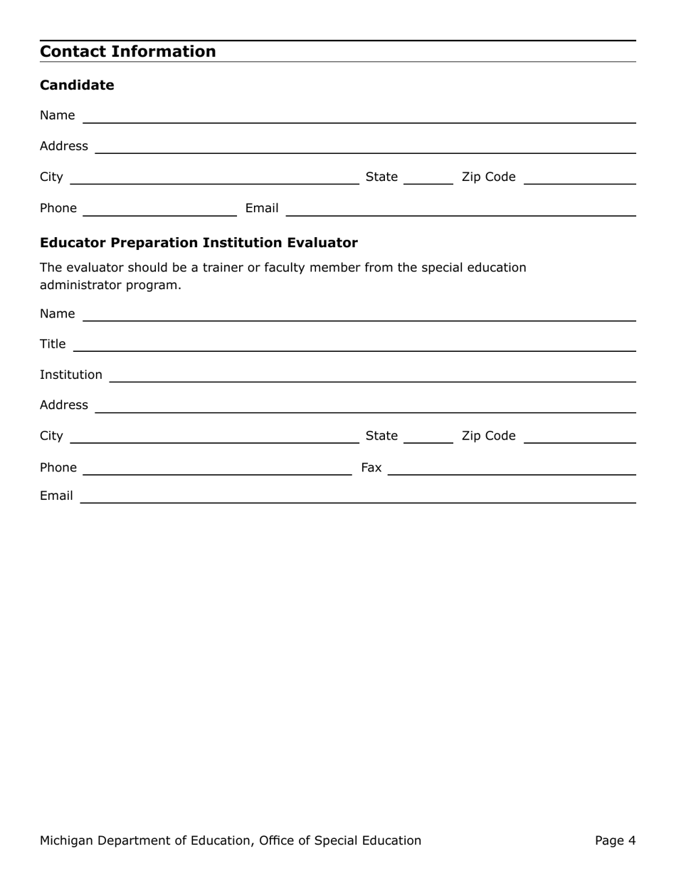 Competency-Based Supervisor of Special Education Evaluation Form - Michigan, Page 4