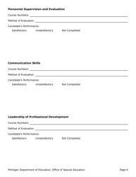 Competency-Based Supervisor of Special Education Evaluation Form - Michigan, Page 6