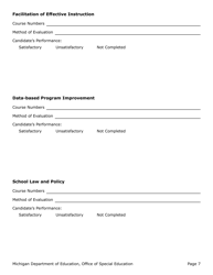 Competency-Based Supervisor of Special Education Evaluation Form - Michigan, Page 7