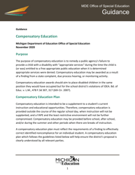 Model Compensatory Education Plan - Michigan