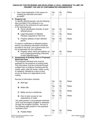 Suggested Format and Contents for Reviewing and Developing a Local Ordinance to Limit or Prohibit the Use of Contaminated Groundwater - Michigan, Page 8