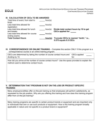 Form EQP9203 Application for Wastewater Education and Training Programs Continuing Education Course (Cec) - Michigan, Page 2
