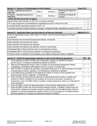 Form EQP4025 Baseline Environmental Assessment Submittal Form - Michigan, Page 2