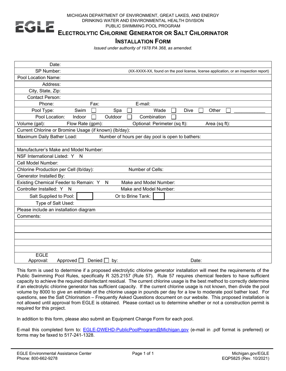 Form EQP5825 Download Printable PDF or Fill Online Electrolytic