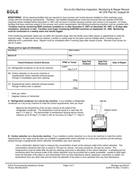 Form EQP5716 Dry-To-Dry Machine Inspection, Monitoring and Repair Record - Michigan, Page 2