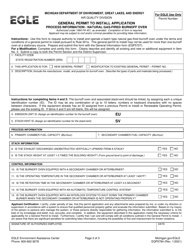 Form EQP5784 General Air Permit to Install Application - Natural Gas-Fired Burnoff Oven - Michigan, Page 3