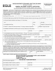 Form EQP5758 General Air Permit to Install Application - Remediation Process for Gasoline &amp; Petroleum-Based Contaminants - Michigan