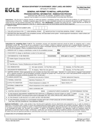 Form EQP5758 General Air Permit to Install Application - Remediation Process for Gasoline &amp; Petroleum-Based Contaminants - Michigan, Page 3