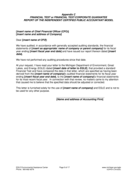 Form EQP4510 Financial Test - Corporate Guarantee - Michigan, Page 9