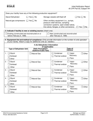 Form EQP3570 Initial Notification Report - Neshap - Oil and Natural Gas Production Facilities - Michigan, Page 2