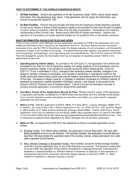 Instructions for Form EQP5111 Operating License Application Form for Hazardous Waste Treatment, Storage, and Disposal Facilities - Michigan, Page 2
