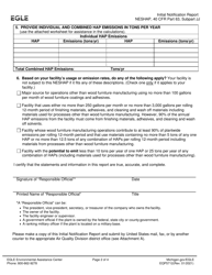 Form EQP5712 Initial Notification Report - Neshap: Wood Furniture Manufacturing Operations - Michigan, Page 2