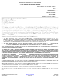 Form EQP5137H Irrevocable Letter of Credit for a Scrap Tire Hauler - Michigan, Page 2