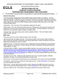 Document preview: Instructions for Form EQP5832A Proposed Best Management Practices Sheet - Michigan
