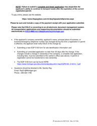 Instructions for Form EQP5122 Application for Liquid Industrial by-Product Transportation - Motor Carrier Registration and Permit for the Uniform Program - Michigan, Page 2