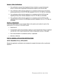 Instructions for Form EQP5122 Application for Liquid Industrial by-Product Transportation - Motor Carrier Registration and Permit for the Uniform Program - Michigan, Page 9