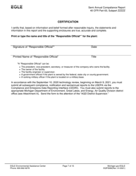 Form EQP3589 Semiannual Compliance Report - Neshap for Iron and Steel Foundry Area Sources - Michigan, Page 7
