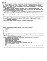 Form EQP2791 Lake Management Plan Form - Michigan, Page 2