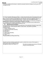 Form EQP2791 Lake Management Plan Form - Michigan, Page 5