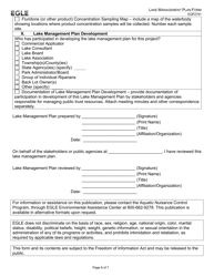 Form EQP2791 Lake Management Plan Form - Michigan, Page 6