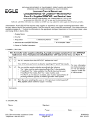 Form B (EQP5942B) &quot;Lead and Copper Report and Consumer Notice for Community Water Supply - Supplies Without Lead Service Lines&quot; - Michigan