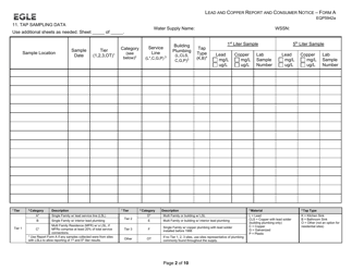 Form A (EQP5942A) Lead and Copper Report and Consumer Notice for Community Water Supply - Supplies With Lead Service Lines - Michigan, Page 2